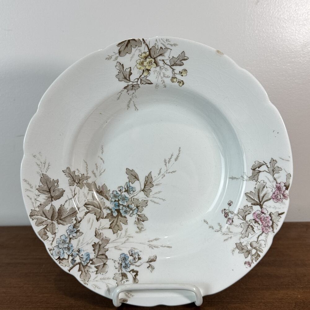 Vintage Johnson Bros England Semi-Porcelain Ironstone Salad Soup Bowl 9" #22